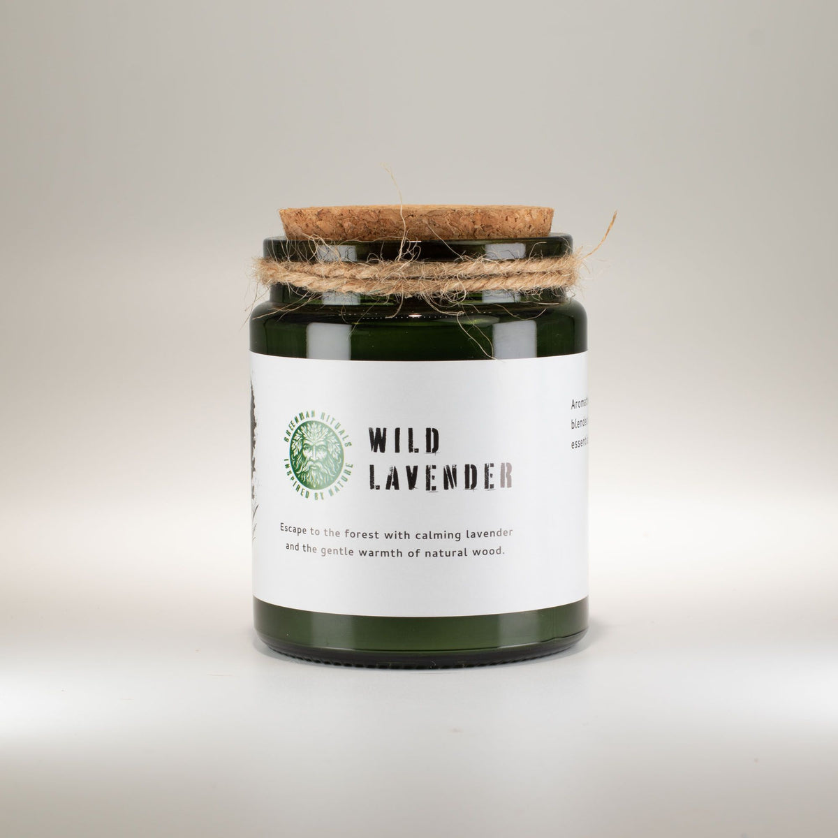 Greenman sojavaxljus med träveke – Wild Lavender