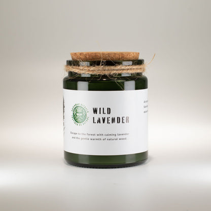 Greenman sojavaxljus med träveke – Wild Lavender