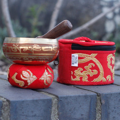 Mini-klangskålsset – röd