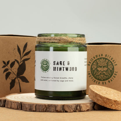 Greenman sojavaxljus med träveke – Sage & Mintwood