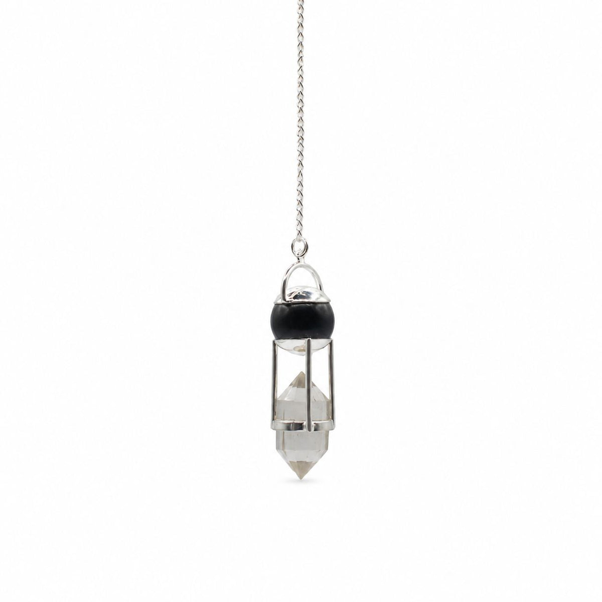Kristallpendel Shadow Seer – obsidian & bergkristall