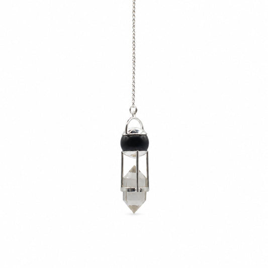 Kristallpendel Shadow Seer – obsidian & bergkristall