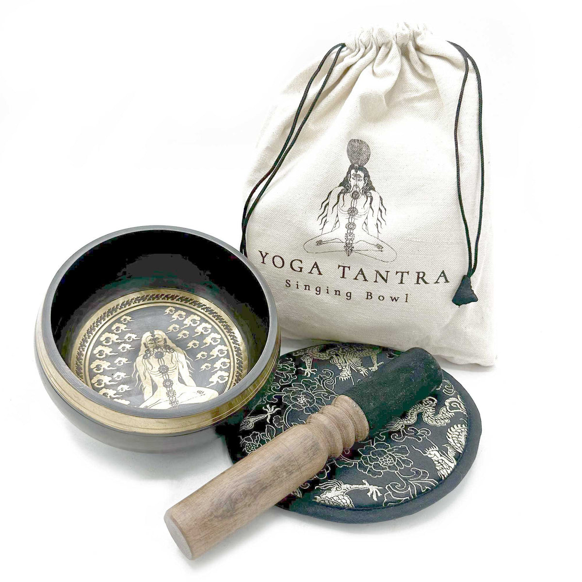 Handhamrat klangskålsset – Yogi, 14 cm