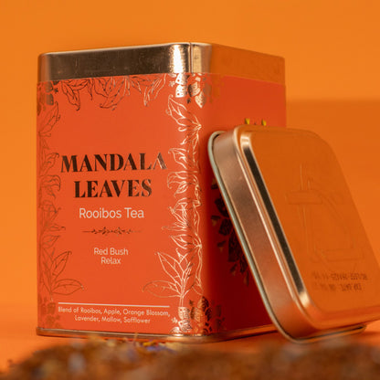 Red Bush Relax – rooibos och lavendel i burk – 50 g