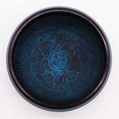Klangskål i aluminium – Blue Mantra Five Buddha, 16 cm