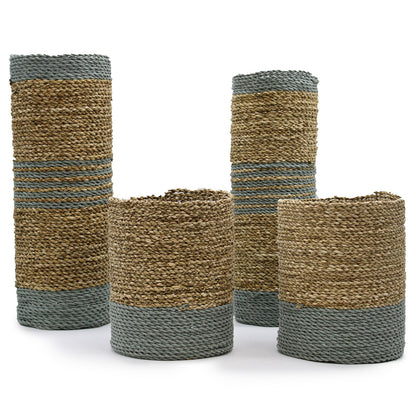 Förvaringsset i sjögräs och raffia – 4 delar