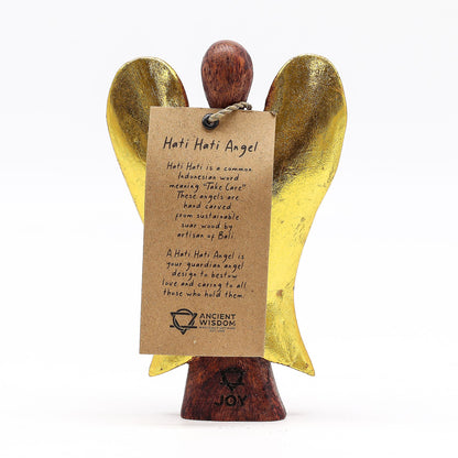 Hati-Hati-ängel i trä – glädje, 15 cm
