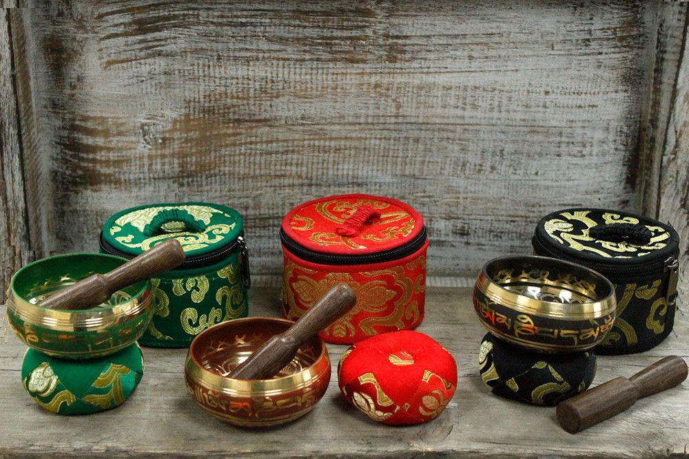 Mini-klangskålsset – röd