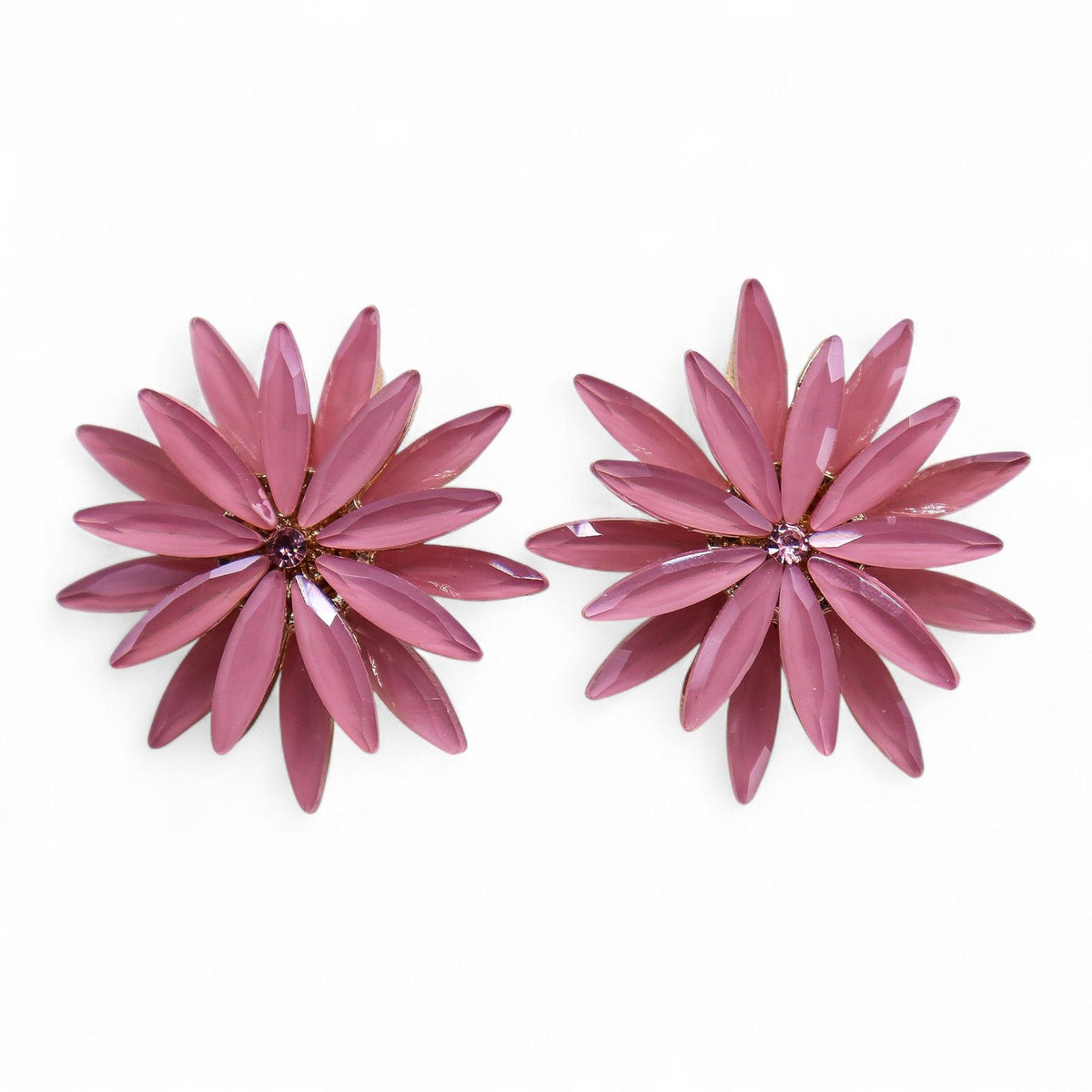 Örhängen i glas – ljusrosa, blommor