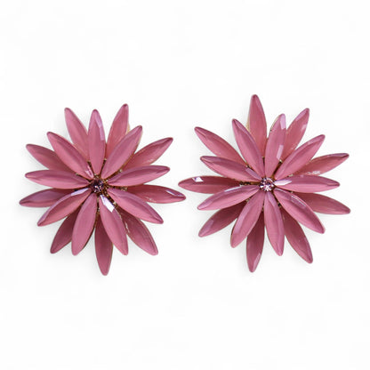 Örhängen i glas – ljusrosa, blommor