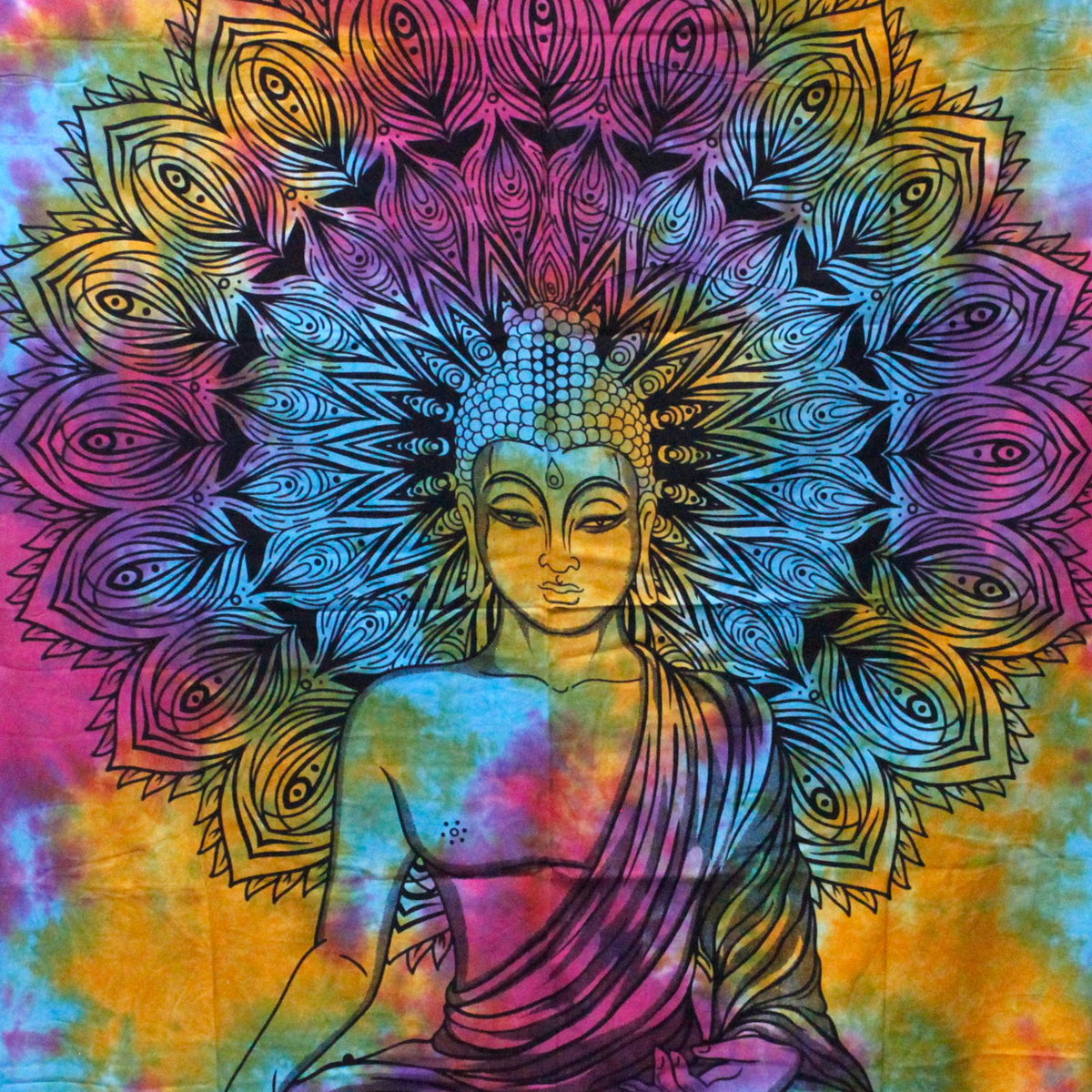 Väggtextil och överkast – mediterande buddha, 230 × 200 cm
