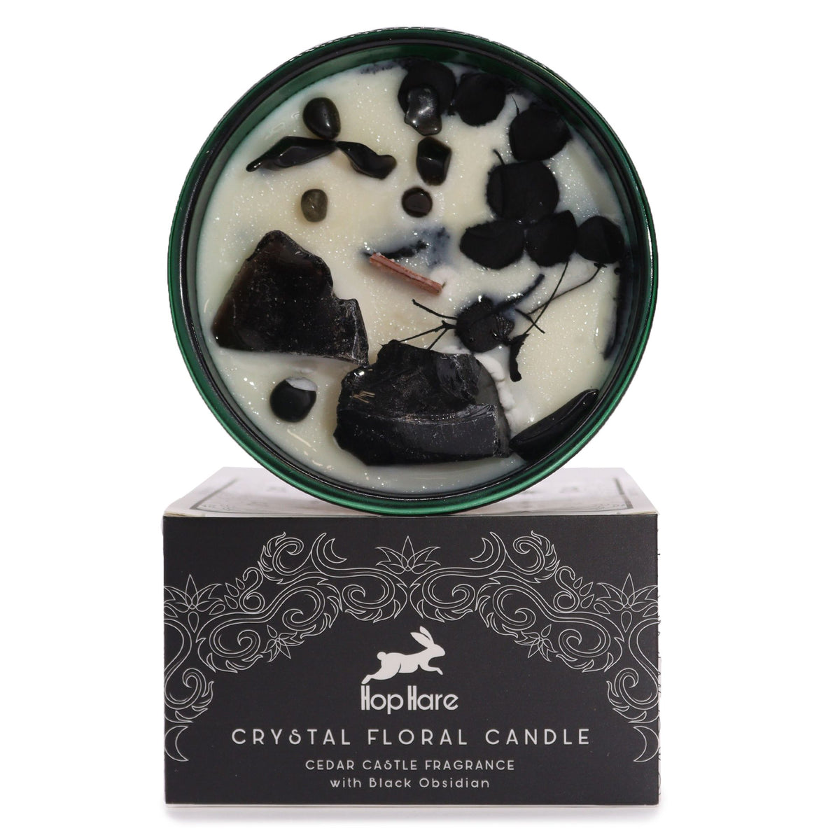 Hop Hare tarotljus – King of Swords, svart obsidian