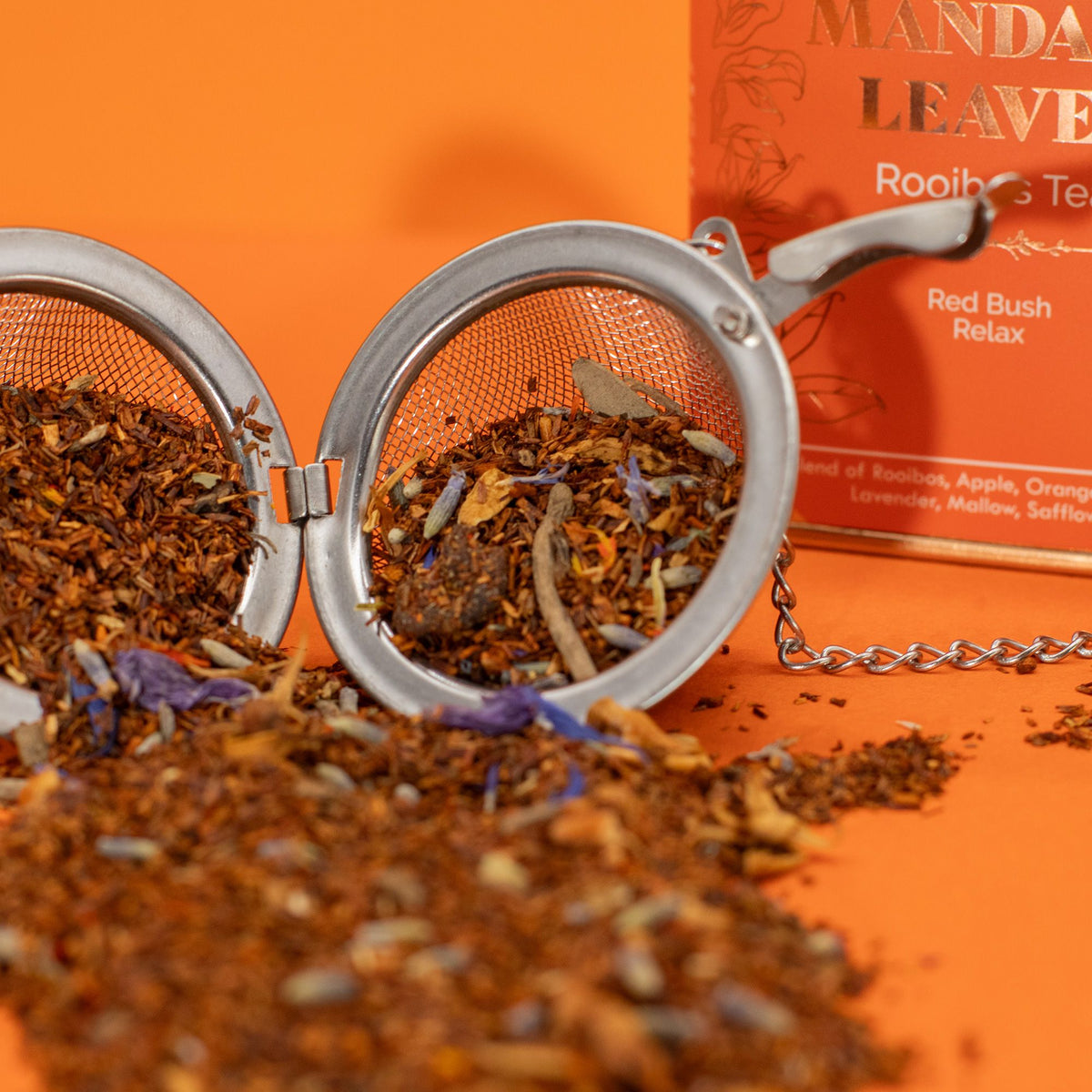Red Bush Relax – rooibos och lavendel i burk – 50 g