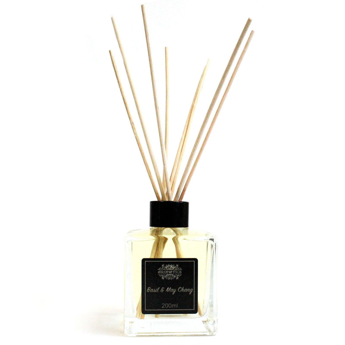 Doftpinnar med eteriska oljor – Basilika & may chang, 200 ml
