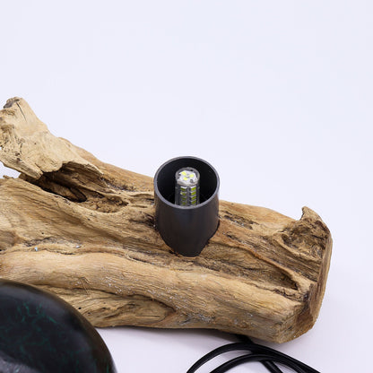 DriftGlow-bordslampa – smaragdgrön krackelering