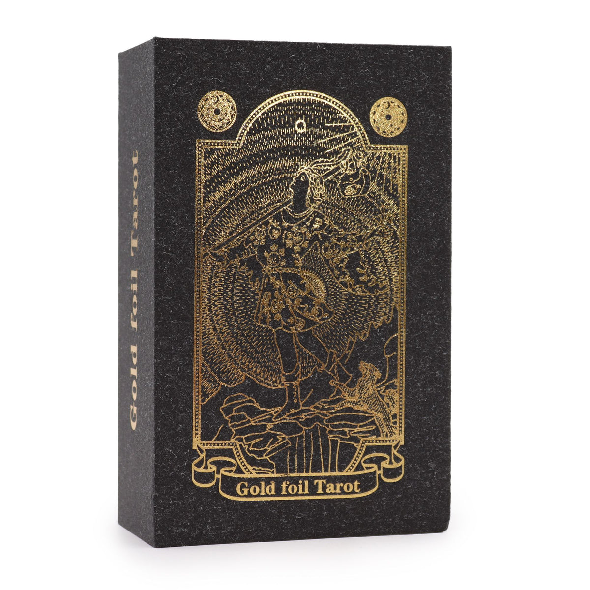Tarotkort i guldfolie – 78 kort + guidebok i presentask