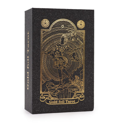 Tarotkort i guldfolie – 78 kort + guidebok i presentask