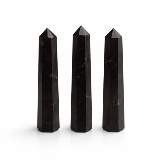 Sexsidig obelisk i svart turmalin – ca 11 cm