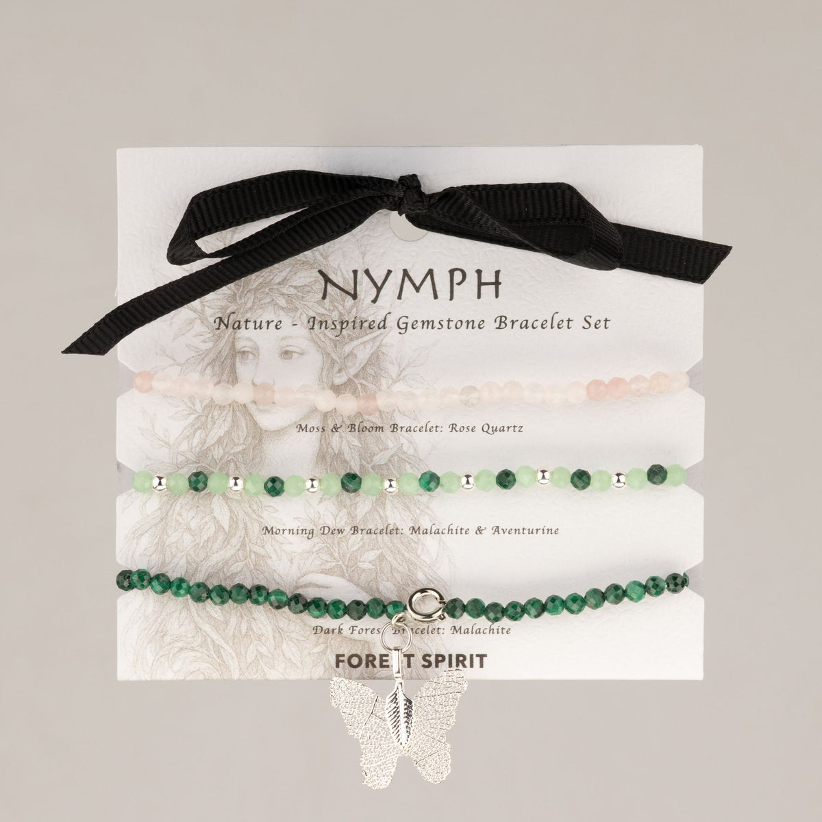 Kristallarmband-set Forest Spirit – 3 elastiska armband