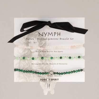 Kristallarmband-set Forest Spirit – 3 elastiska armband
