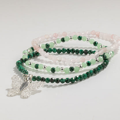 Kristallarmband-set Forest Spirit – 3 elastiska armband