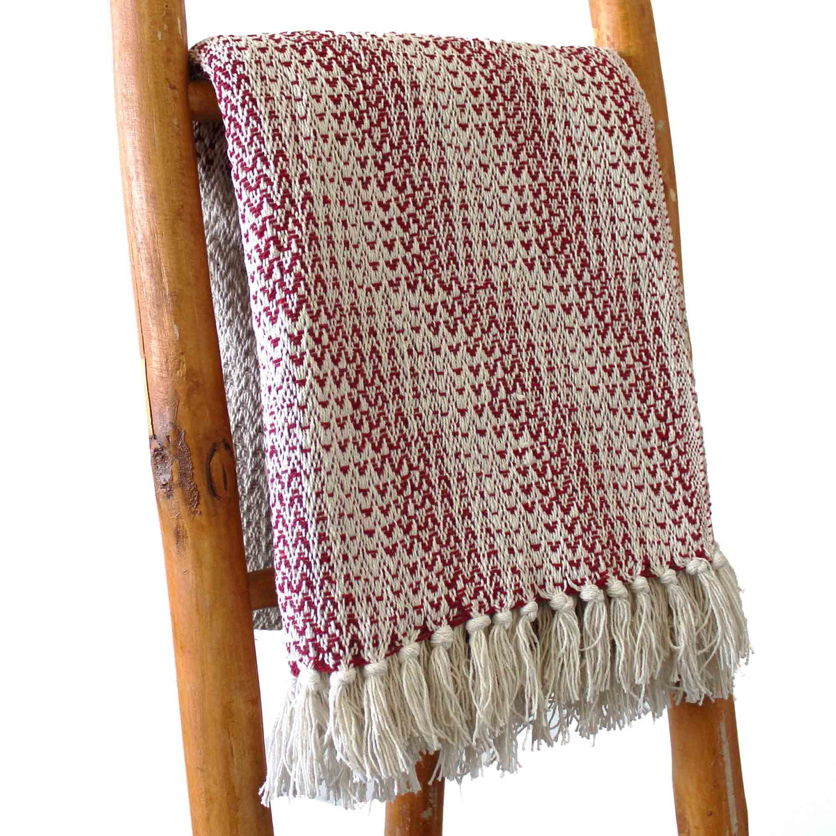 Prydnadspläd – rubinröd tvåfärgad, 125 × 150 cm