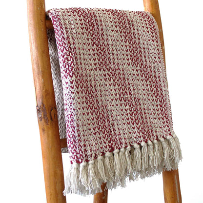 Prydnadspläd – rubinröd tvåfärgad, 125 × 150 cm