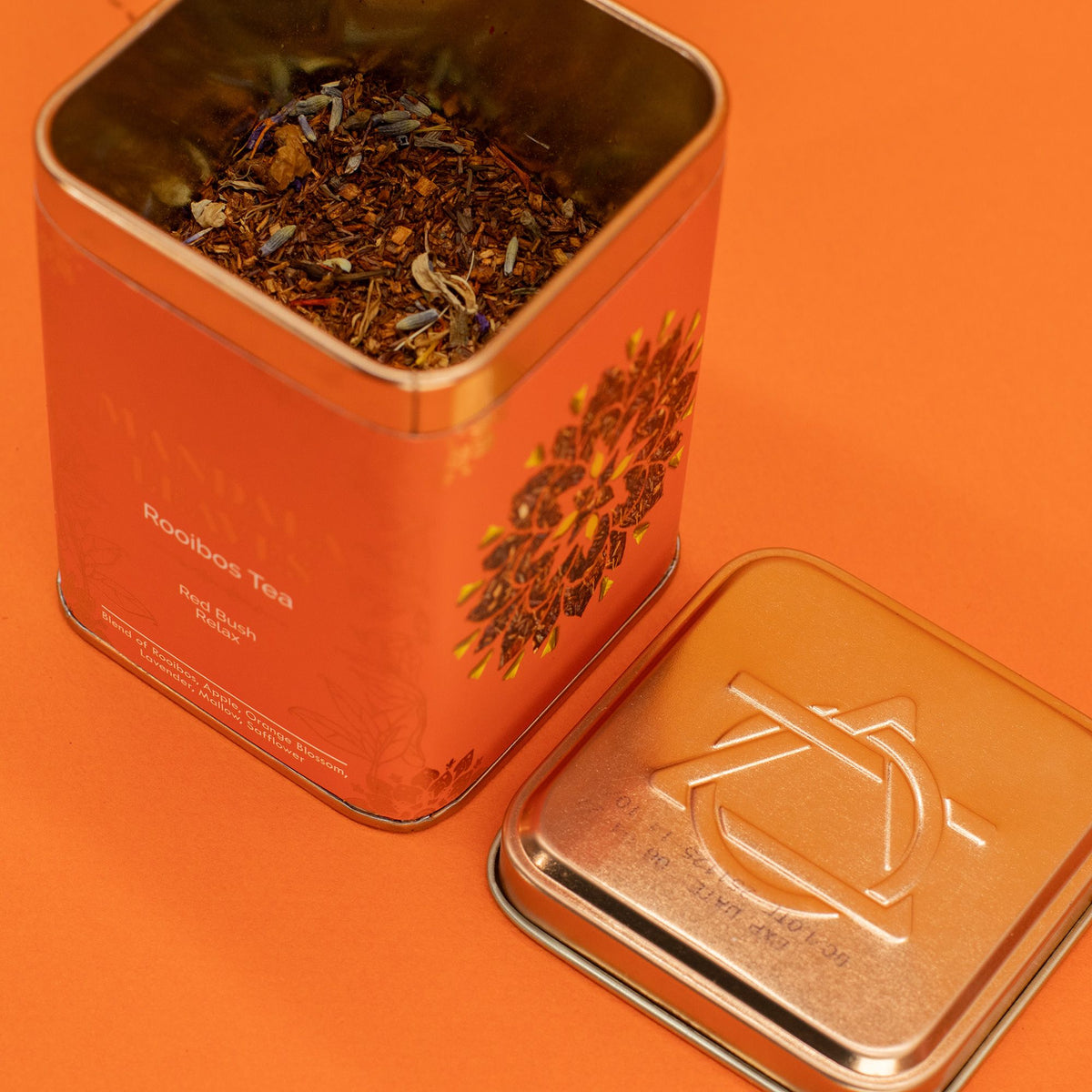 Red Bush Relax – rooibos och lavendel i burk – 50 g