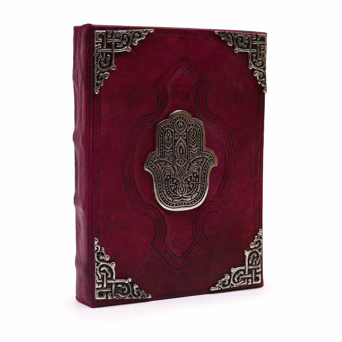 Stor läderjournal – Hamsa, rödbrun