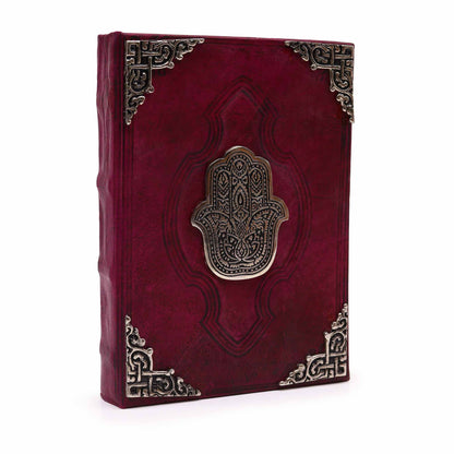 Stor läderjournal – Hamsa, rödbrun