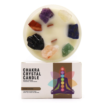 Chakraljus med kristaller – Sju chakra, sju olika chakrastenar