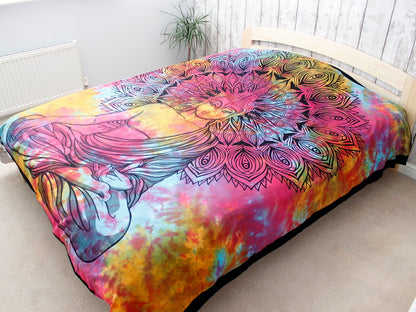 Väggtextil och överkast – mediterande buddha, 230 × 200 cm