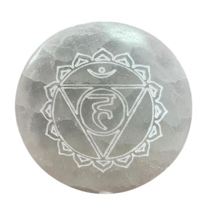Selenitplattor – chakraset om 7, 6 cm/st