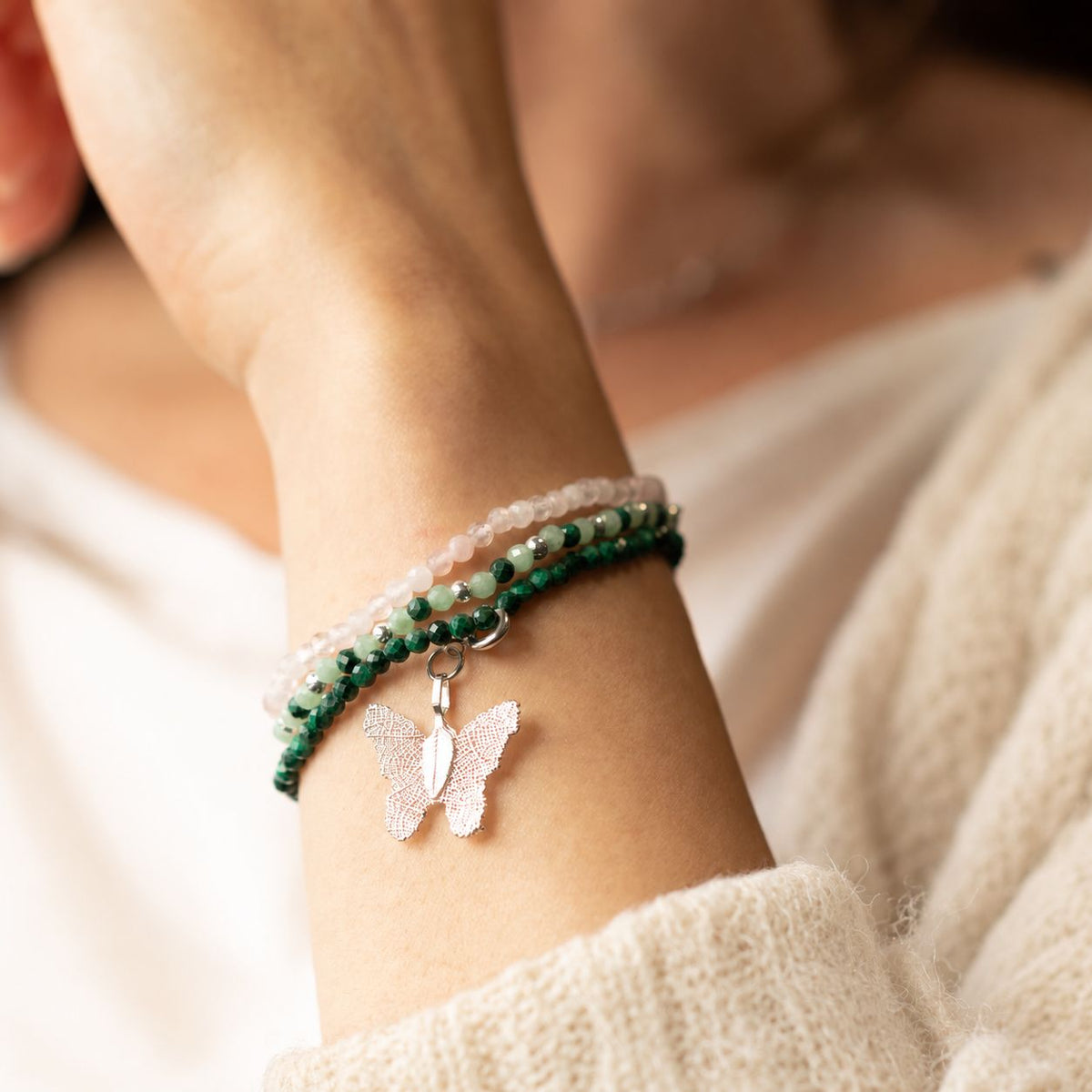Kristallarmband-set Forest Spirit – 3 elastiska armband