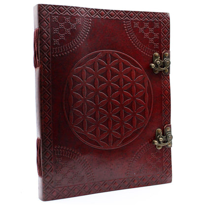 Stor läderjournal – Flower of Life