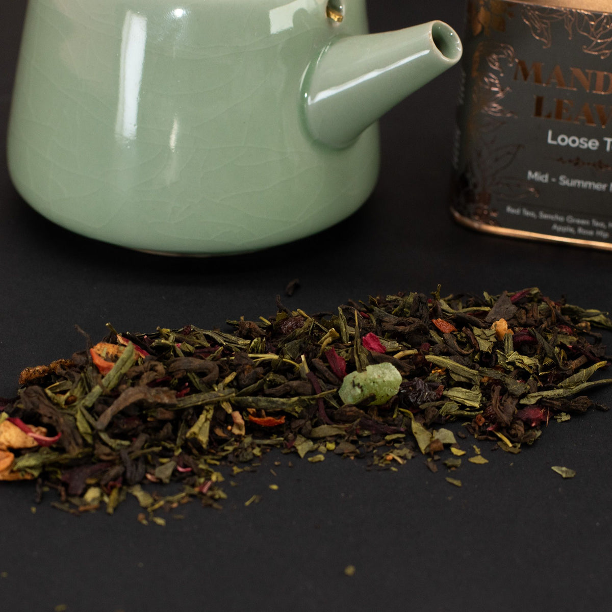 Mid-summer Magic – fruktigt grönt te i burk – 50 g