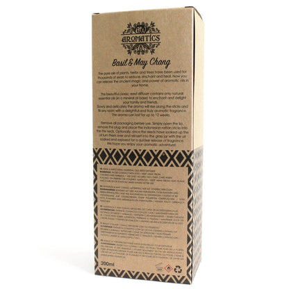 Doftpinnar med eteriska oljor – Basilika & may chang, 200 ml