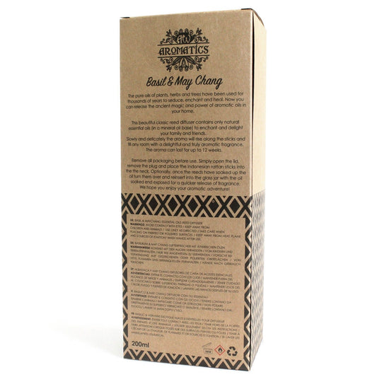 Doftpinnar med eteriska oljor – Basilika & may chang, 200 ml