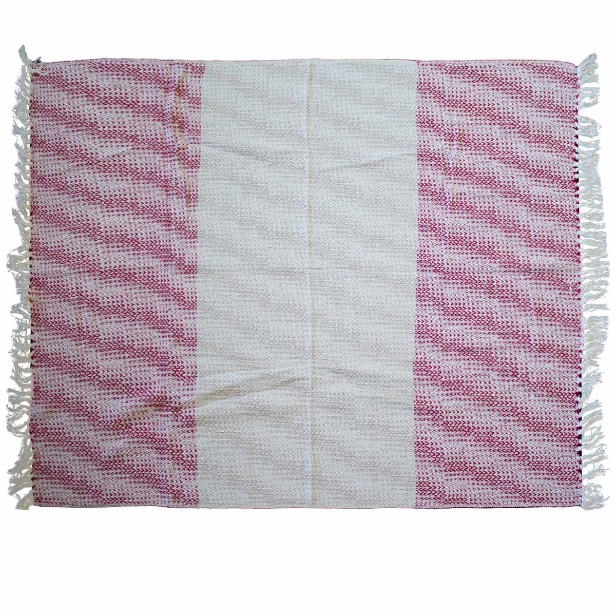 Prydnadspläd – rubinröd tvåfärgad, 125 × 150 cm