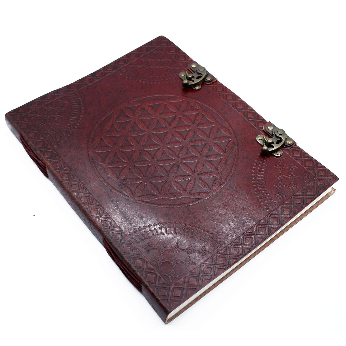 Stor läderjournal – Flower of Life