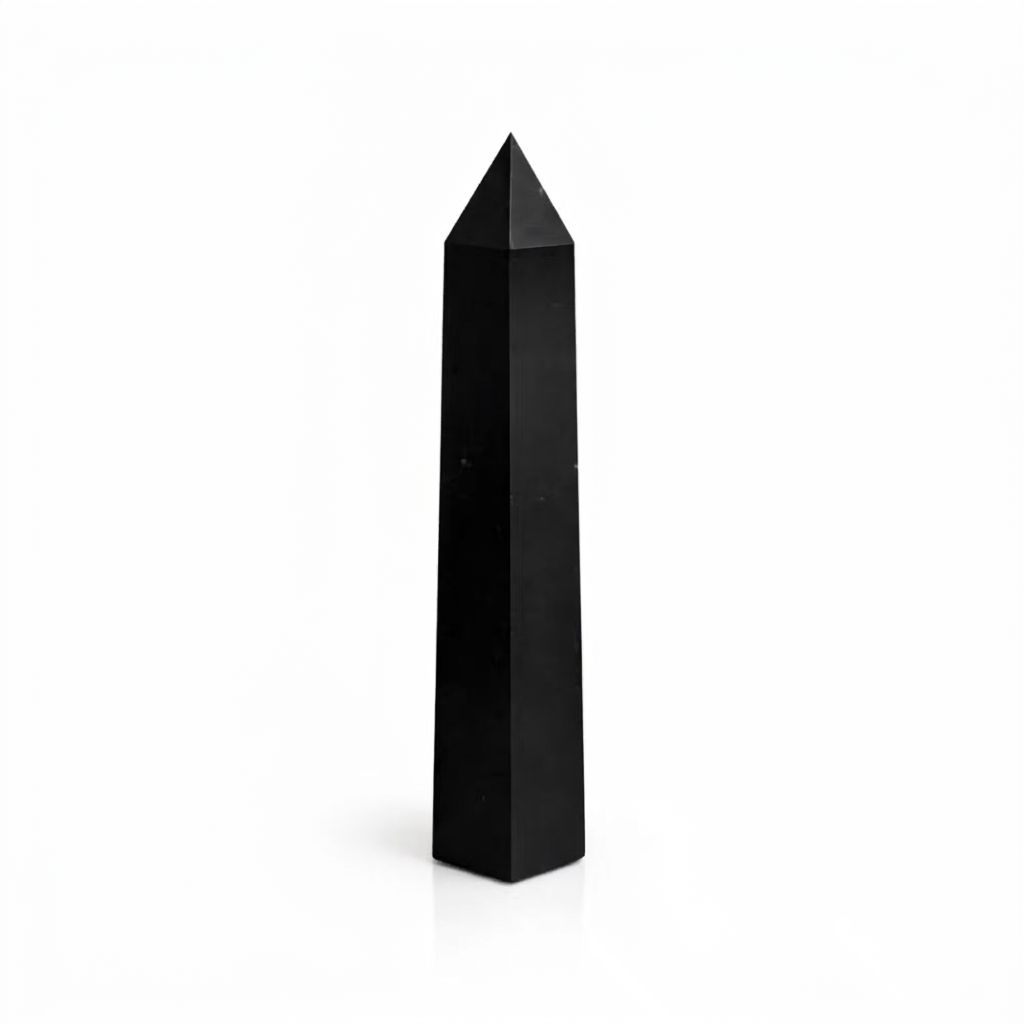 Sexsidig obelisk i svart turmalin – ca 17 cm