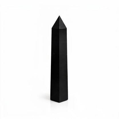 Sexsidig obelisk i svart turmalin – ca 17 cm
