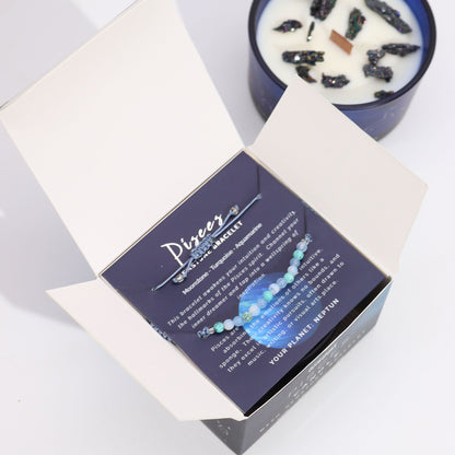 Zodiakljus med kristallarmband – Fiskarna