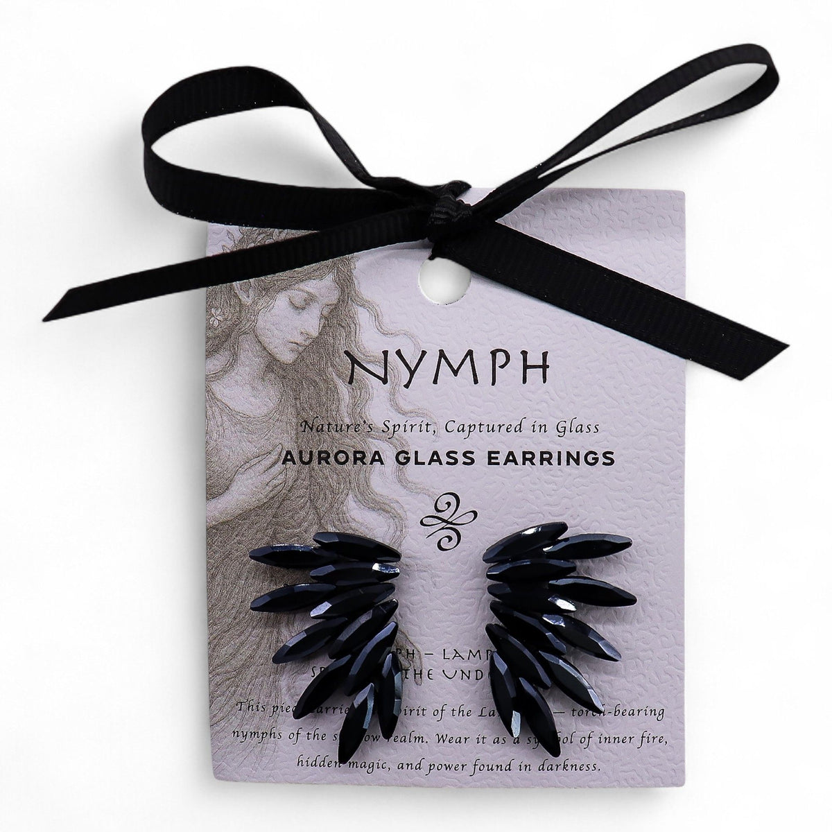 Örhängen i glas – svart, älvor