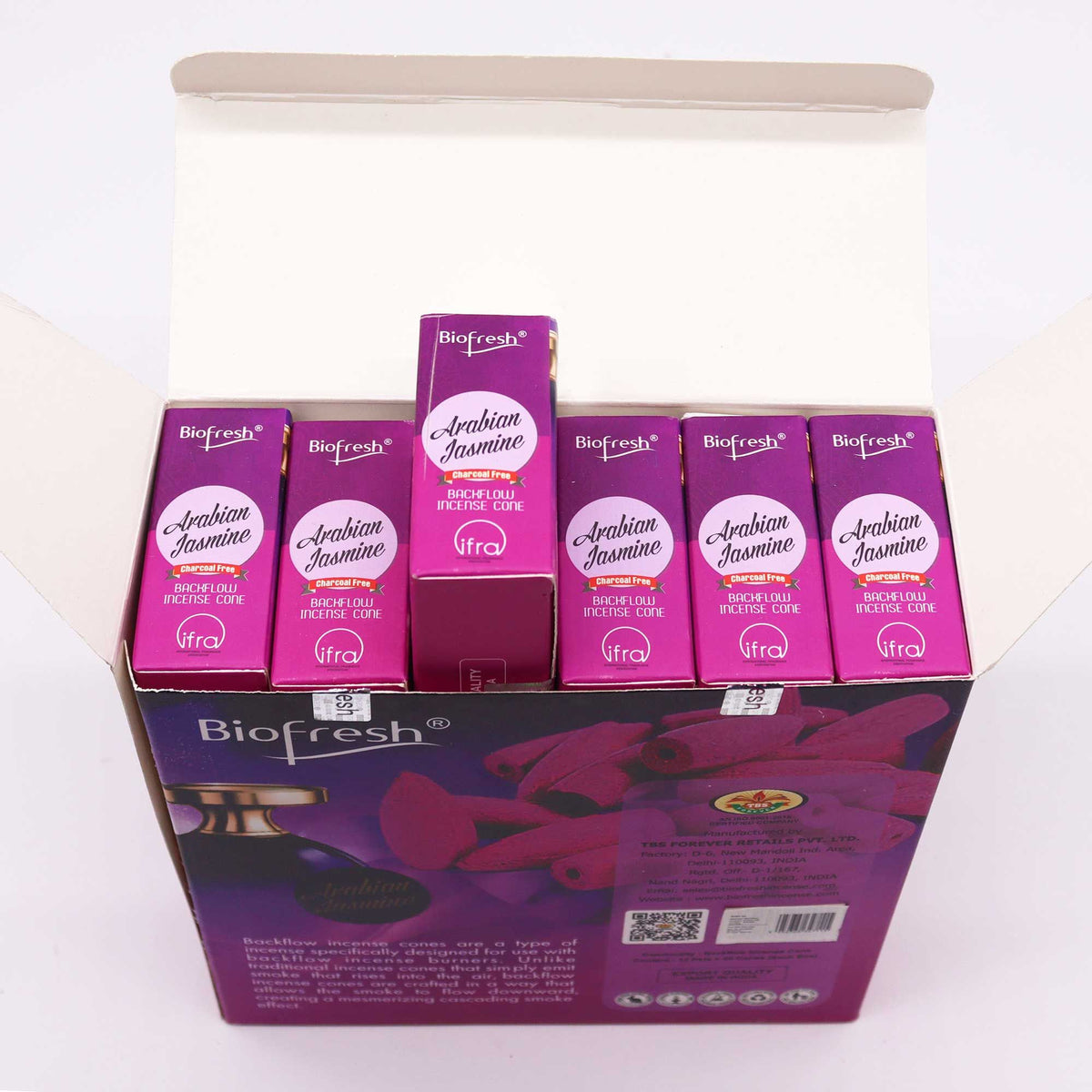 Biofresh backflow-rökelsekoner – Arabisk jasmin, 40 st