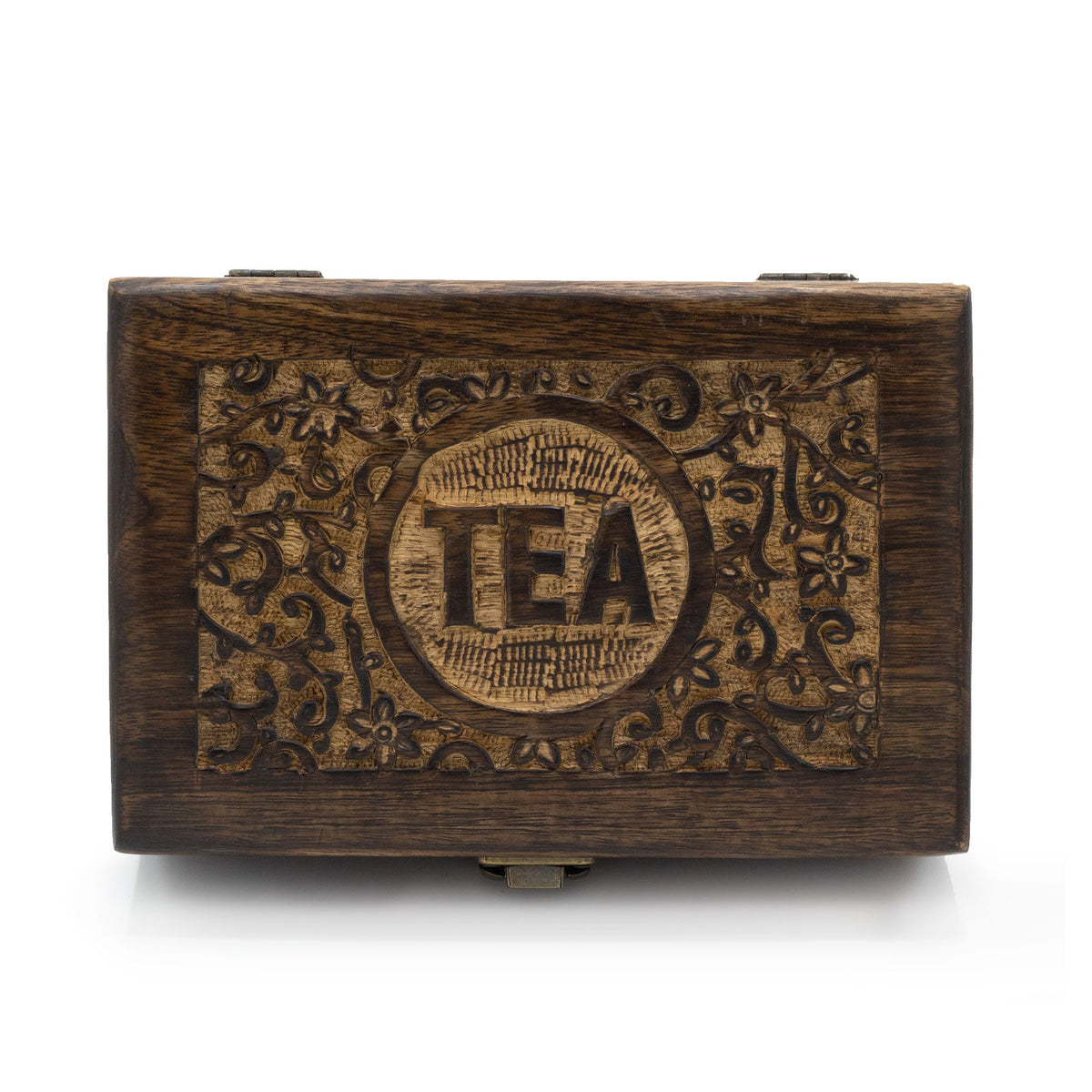 Teask i mangoträ – 6 fack, 23 × 15 × 9,5 cm