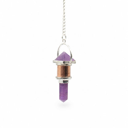 Kristallpendel Violet Engine – ametist & koppar