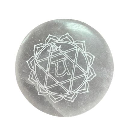 Selenitplattor – chakraset om 7, 6 cm/st