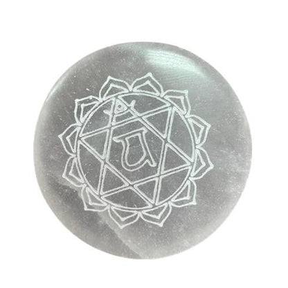 Selenitplattor – chakraset om 7, 6 cm/st