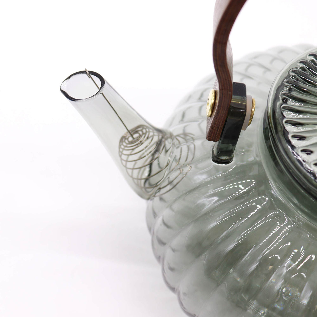 Tekanna i räfflat glas – mörkgrå, 950 ml